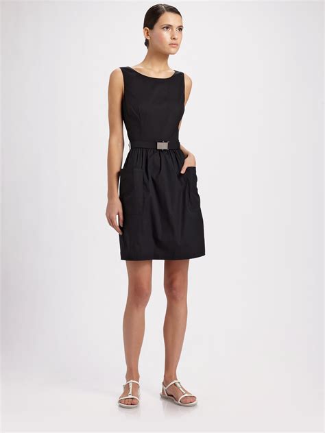 prada bling dress|prada sleeveless belted black dress.